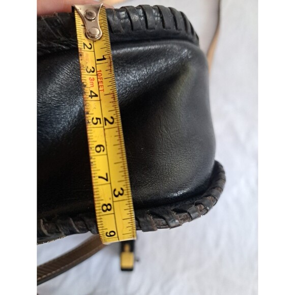 Patricia Nash Arezzo Saddle Bag Black Leather Purse Embroidered - Picture 5 of 16